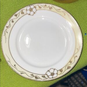 Elegant Gold and Cream Floral Nippon Saucer